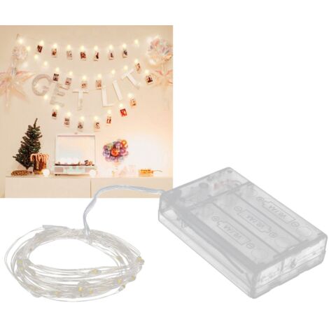Guirlande lumineuse à pinces photo 200 LED avec 60 clips transparents pour décoration (1/5)