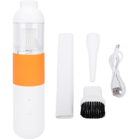 Aspirateur voiture portable sans fil mini à main batterie rechargeable 3000mAh pour usage domestique orange (1/5)