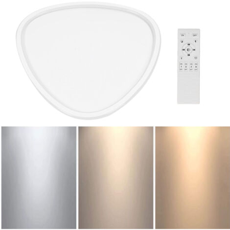 Plafonnier LED moderne triangulaire dimmable, montage encastré avec contrôle APP et télécommande, 50 cm / 19,7 pouces, pour chambre et salon (1/5)