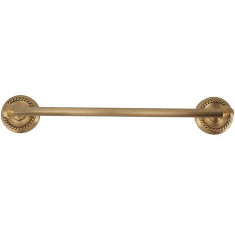 Barre porte-serviettes murale 41 cm en cuivre massif style européen, finition antique (1/4)