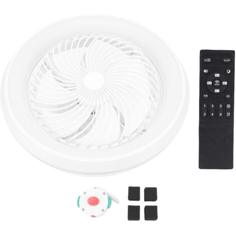 Ventilateur de plafond avec lumière LED, anneau extérieur blanc, contrôle APP et télécommande avec minuterie, modèle encastré rotatif 360° (1/5)