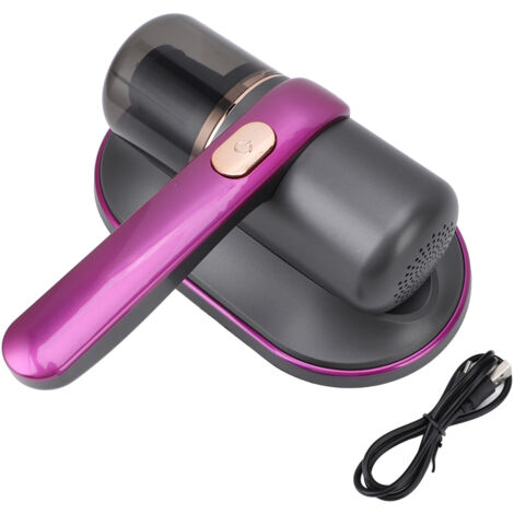 Aspirateur pour lit violet à main sans fil haute efficacité 2 vitesses aspiration nettoyeur matelas avec bac à poussière amovible 185ml (1/5)