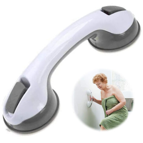 Barre d’appui à ventouses 30cm antidérapante sans perçage, poignée de sécurité douche et baignoire en PP PVC pour senior et enfant (1/5)