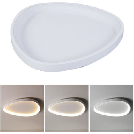 Plafonnier LED minimaliste ovale triangle 3 températures de couleur dimmable avec contrôle APP, blanc, pour cuisine et chambre (1/5)