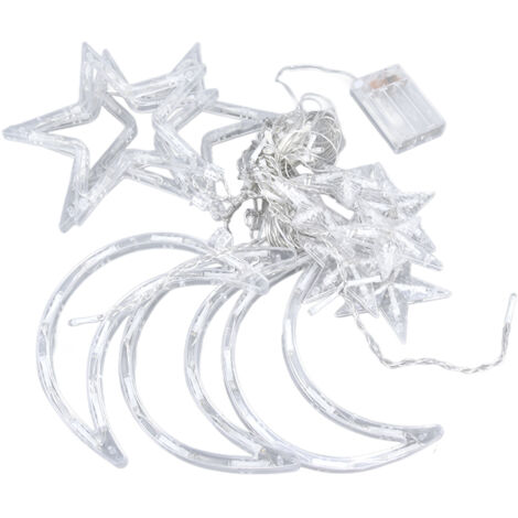 Guirlande lumineuse rideau étoile lune 126 LED 2 modes ambiance romantique pour Ramadan mariage anniversaire (1/5)