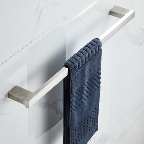 Barre porte-serviettes 40 cm en acier inoxydable 304 chromé brossé, antirouille, pour salle de bain et hôtel (1/5)
