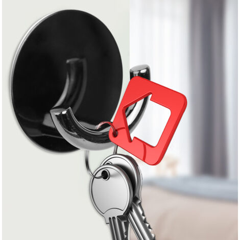 Porte-serviette adhésif en acier inoxydable et alliage de zinc noir pour porte mur cuisine salle de bain (1/5)
