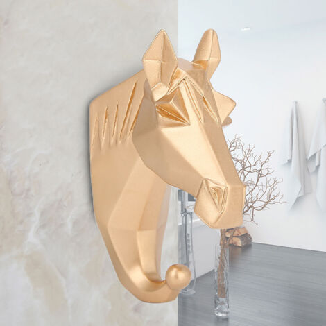 Crochet mural en résine forme cheval style distinctif pour salle de bain porte-serviettes manteaux chapeaux clés (1/5)