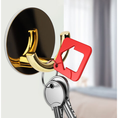 Porte-serviette adhésif en acier inoxydable et alliage de zinc doré pour porte mur cuisine salle de bain (1/5)