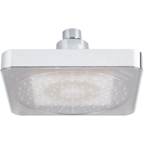 Tête de douche carrée 6" avec LED 3 couleurs changeantes pour salle de bain (1/5)