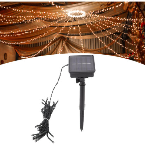 Guirlande lumineuse solaire 20 LED 16,4 ft IP65 étanche 2 modes automatique pour patio jardin Blanc (1/5)