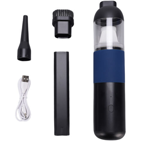 Aspirateur à main sans fil portable mini pour voiture 4000Pa aspiration puissante rechargeable pour voiture et maison noir bleu (1/5)