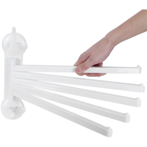 Porte-serviettes mural rotatif à 5 bras, support pour salle de bain et cuisine (1/5)