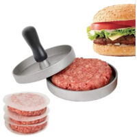 Promotion Presse à Hamburger - Presse à Steak Haché 12cm - Appareil à Burger pour Cuisine Viande Hachée - Fond Amovible - Grill Barbecue Poêle--TRIMEC