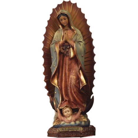 Statuette Marie de Guadalupe en résine 15 cm, non colorée, Madone de Guadalupe, décoration religieuse, figurine prière, cadeau spirituel (1/3)