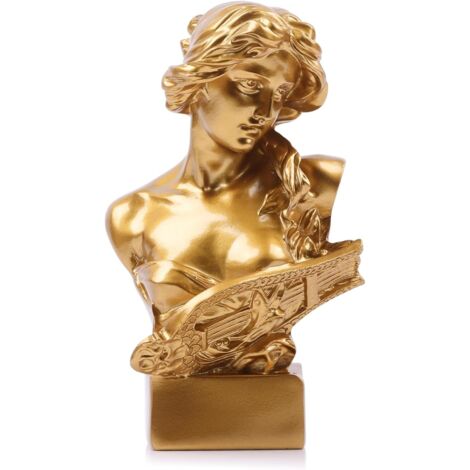 Statue Aphrodite en Or 15,2 cm, Sculpture Résine Mythologie Grecque, Décoration Chambre Coquette & Dark Academia, Doré, Étagère Rayonnage