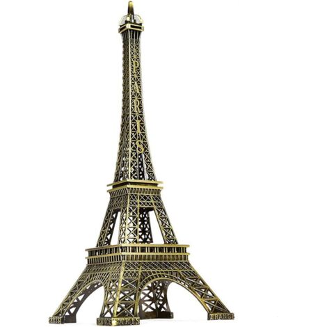 Mini Tour Eiffel en bronze 18cm, Décoration de bureau et maison, Artisanat Paris, Statue élégante pour décoration intérieure (1/5)
