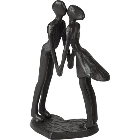 Vintage Metal Couple Figurine, Romantic Embrace Sculpture, Love Statue for Her, Gift for Wife, Girlfriend, Passionate Kiss Decor (1/5)