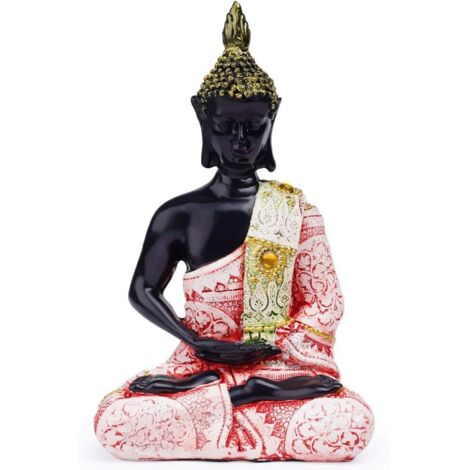 Statue de Bouddha en poudre noire, décoration intérieure zen, symbole de paix et d'harmonie, idéal pour salon et espace détente (1/5)