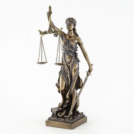 Statue de la Justice en bronze, 32 cm, décoration élégante, sculpture de justice, objet décoratif, idéal pour intérieur et bureau