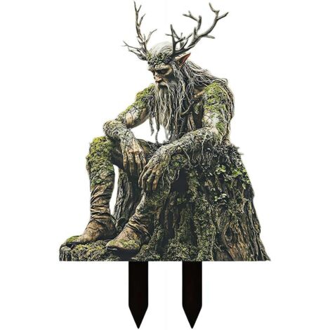 Troll de jardin en acrylique, statue verte résistante aux intempéries, décoration extérieure pour cour et jardin, piquets de jardin