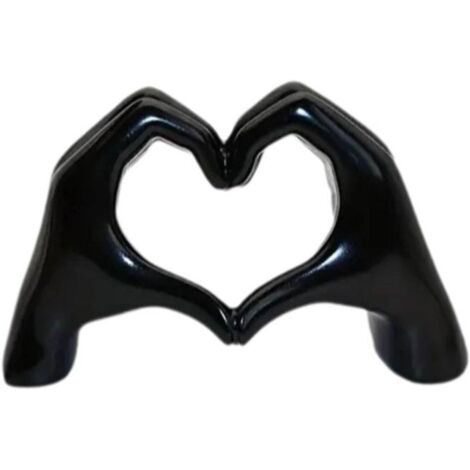 Statue moderne en forme de cœur, décoration bohème pour salon, mariage, étagère, intérieur, cadeau Saint-Valentin, noir (1/5)