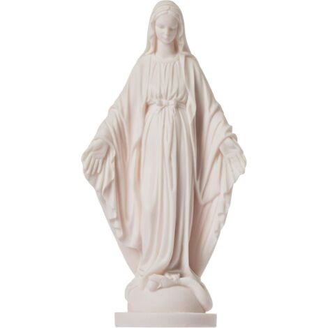 Statue Vierge Marie Madonna Albâtre 22.9 cm Blanc/Cassé, Décoration Religieuse, Idéal Cadeau, Sculpture Religieuse, Art Sacré