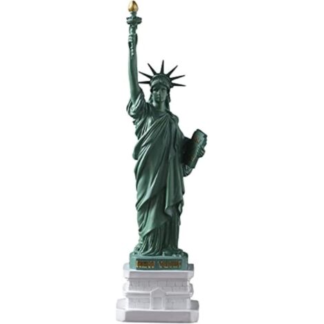 Statue de la Liberté en résine 27 cm, décoration rétro artisanale, souvenir, figure verte pour maison, collection, cadeau (1/5)