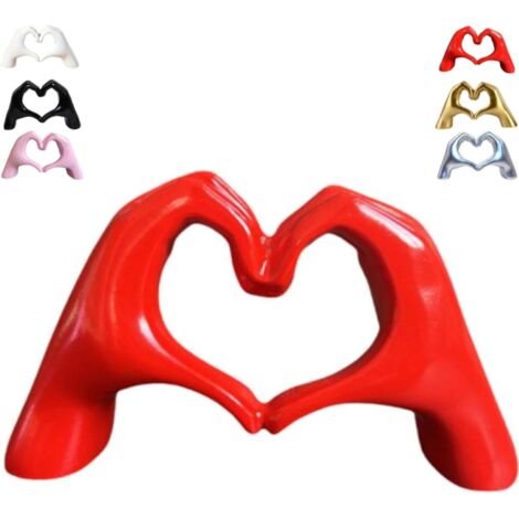 Statue moderne en forme de cœur, décoration bohème pour salon, mariage, Saint-Valentin, étagère, intérieur, cadeau rouge (1/5)