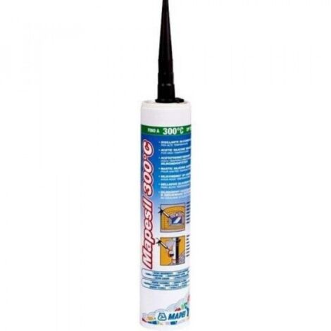 MAPEI MAPESIL 300°C SIGILLANTE SILICONICO ACETICO NERO 300 ML PER ALTE TEMPER (1/2)