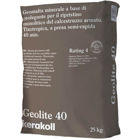 Kerakoll GEOLITE 40 malta ripristino rasatura protezione calcestruzzo 25KG