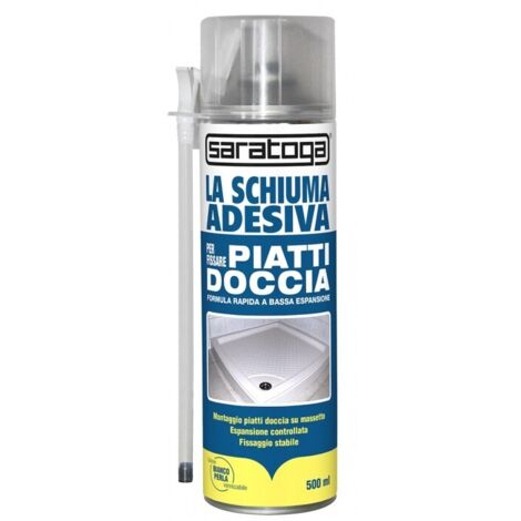 Schiuma bianco perla adesiva rapida fissaggio piatto doccia saratoga 500 ml