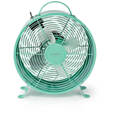 Nedis Ventilatore Vintage da Tavolo 2 Velocità 220 Volt 25cm Colore Turchese (1/5)