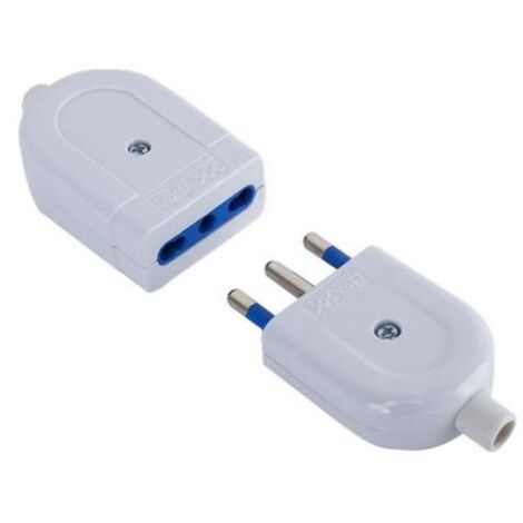 kit spina e presa bipasso elettrica volante per prolunga CE bianco 220-240 volt 16A