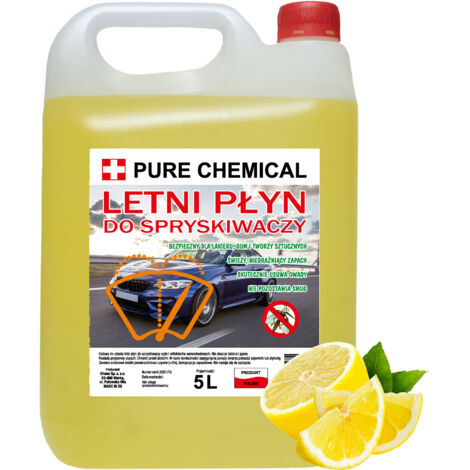 Liquide de lavage d'été - 5L - Citron - Écologique - Anti-insectes - Brillance éclatante