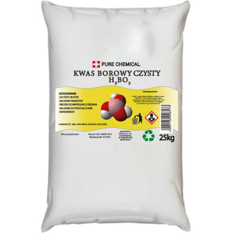 Acide borique en poudre - 25 kg - Anti-fongique - Multi-usages et économique