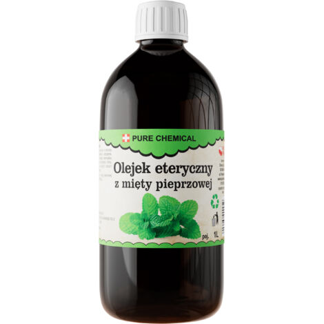 Huile essentielle de menthe poivrée - 1 L - 100% pure - Arôme frais - Bien-être naturel