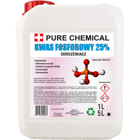 Détachant professionnel - Acide phosphorique - 5L - Élimination rapide de la rouille - Protection durable
