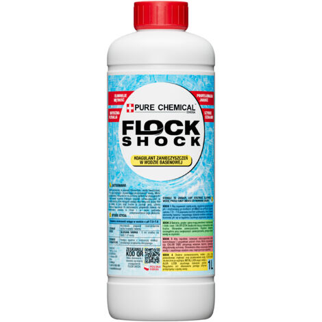Produit d'entretien de piscine Flock Shock - 1 litre - Eau cristalline - Élimine les troubles rapidement