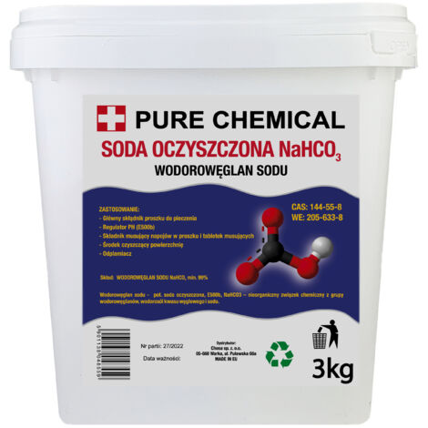 Bicarbonate de sodium 3 kg - Naturel - Écologique - Polyvalent - Anti-agglomérant