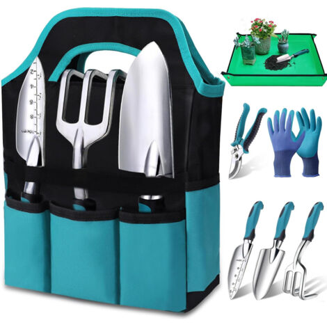 Kit d’outils de jardinage 7 pièces – Outils à main antirouille avec poignées ergonomiques antidérapantes et sac de rangement durable, cadeau idéal pour le jardin (1/5)