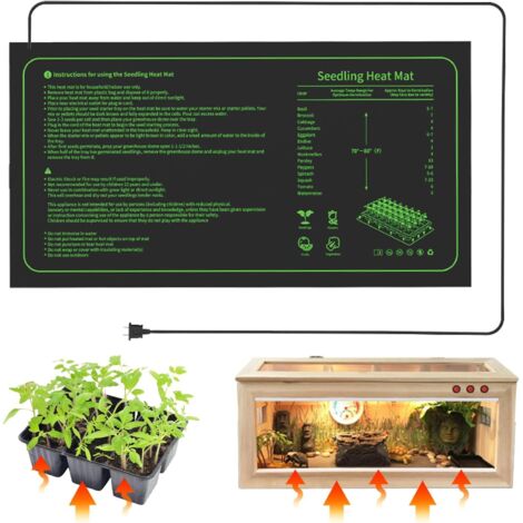 Lot de 2 tapis chauffants étanches 25x53,5 cm – Pour germination de graines