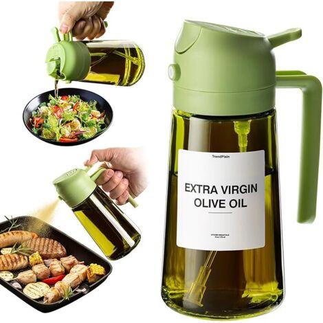 Pulvérisateur d’huile et vinaigre 2-en-1 470 ml – Spray de cuisine pour cuisson, air fryer et salade (1/5)