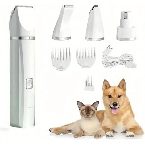 Tondeuse pour chien sans fil 4-en-1 – Silencieuse pour poils épais, avec 7 accessoires et lime à ongles diamant (1/5)