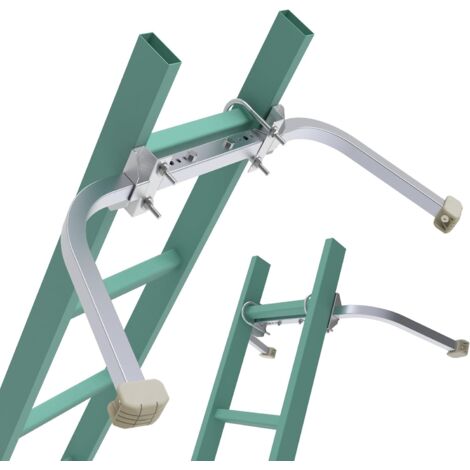Stabilisateur d’échelle en aluminium robuste – Accessoire pour échelle télescopique avec crochet mural et barre de support, idéal pour nettoyage de gouttières et travaux de toiture