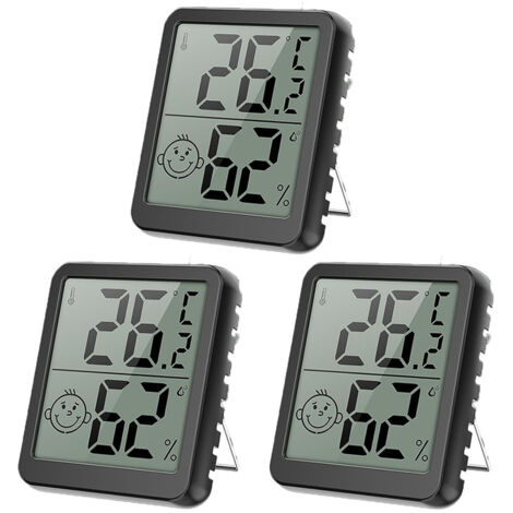 3 Pcs Thermomètres Hygromètres Numériques d’Intérieur – Indicateurs d’Humidité avec Grand Écran pour Maison (1/5)