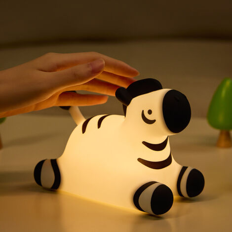 Veilleuse Enfant Zèbre – Lampe LED Dimmable en Silicone, Rechargeable USB avec Minuterie, Cadeau Enfant (1/5)