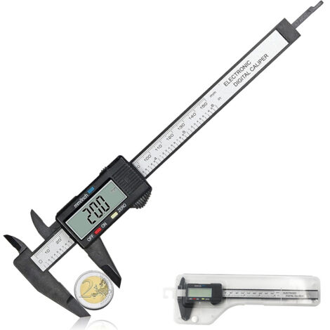 Pied à Coulisse Digital 150 mm / 6 Pouces – Écran LCD, Mesures Externes, Internes, Profondeur et Pas, Haute Précision (1/5)