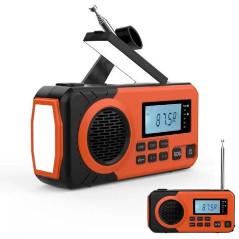 Radio d’Urgence à Manivelle AM/FM/SW – Radio Solaire Portable avec Lampe Torche, Alarme SOS et Fonction Radio Météo (1/5)