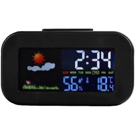 Réveil Numérique – Horloge Température Humidité Écran Couleur (1/5)